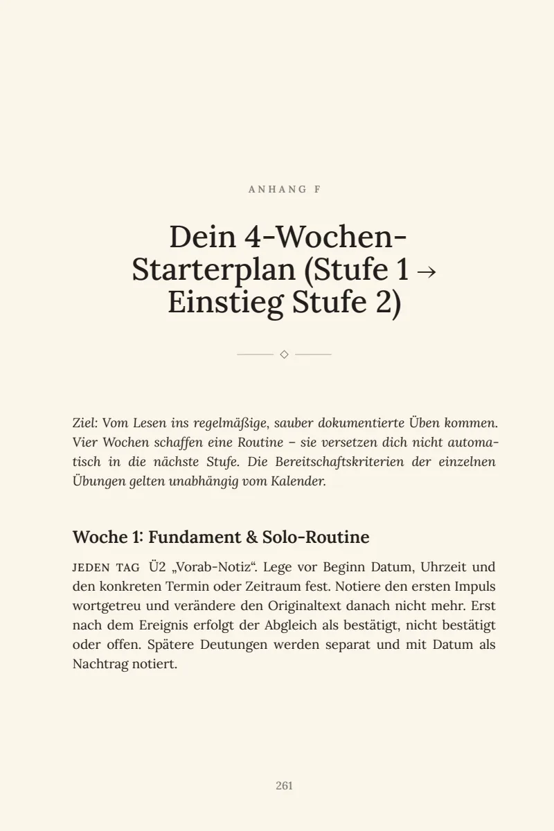 Buchseite 261: 4-Wochen-Starterplan